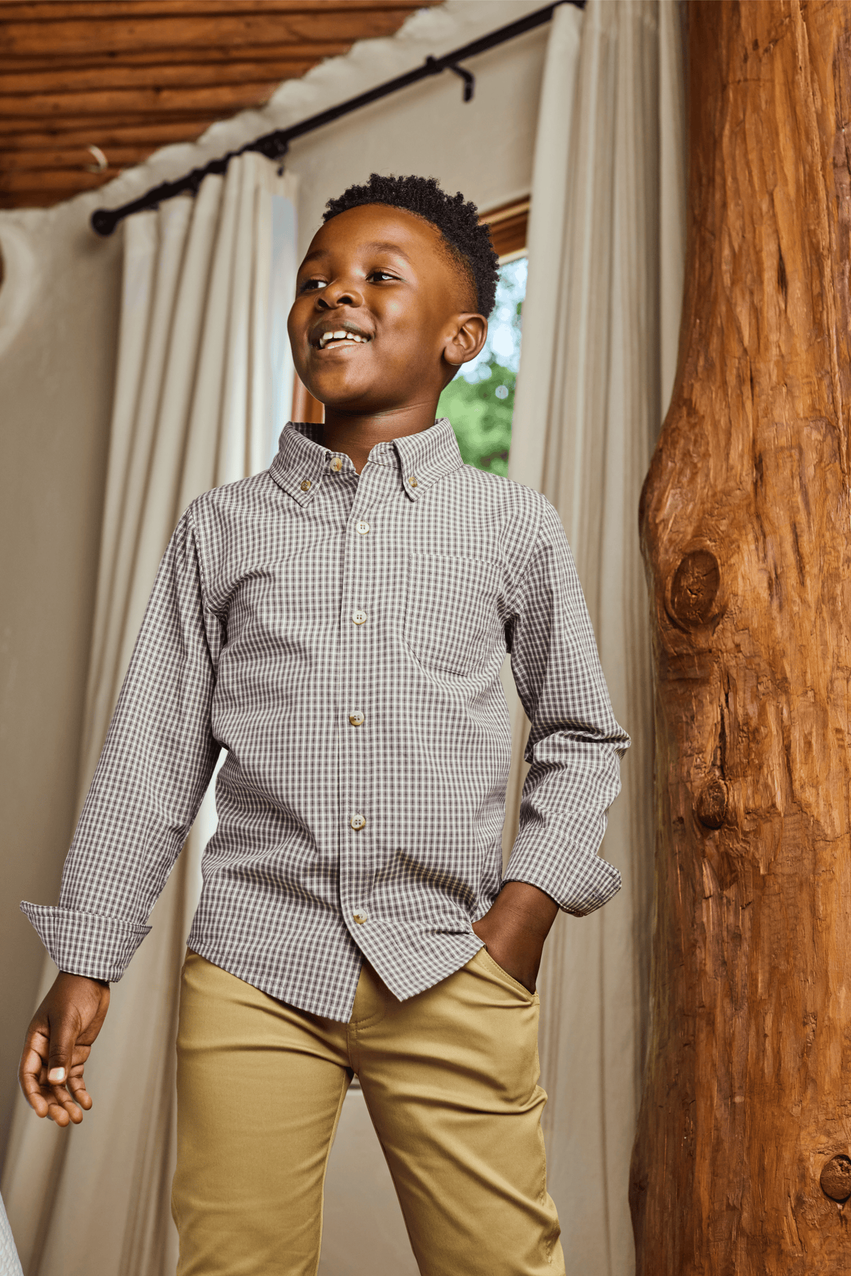 Pierfront Buttondown - Ironwood Check