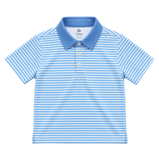 Waterbound Polo - Blue & Yellow Stripe