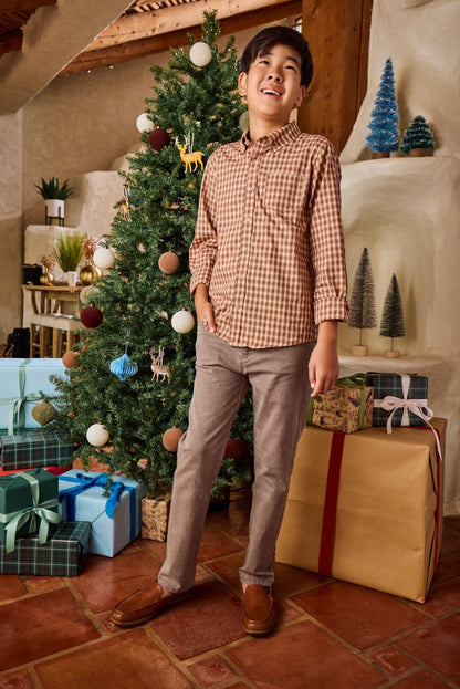 Pierfront Buttondown - Saddle Plaid