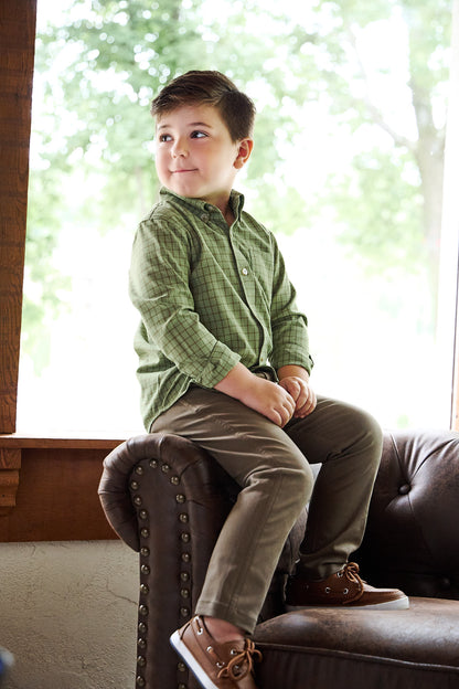 Pierfront Performance Buttondown - Evergreen Plaid