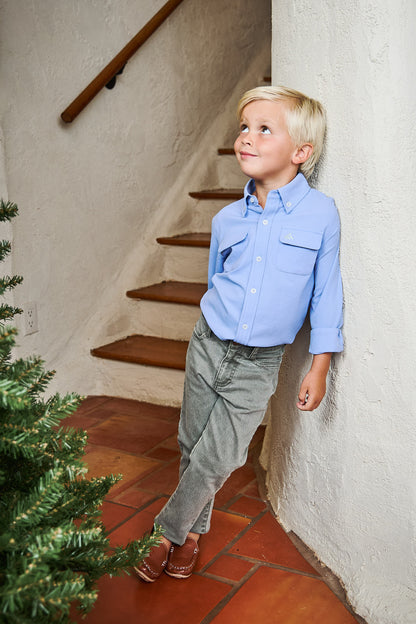 Back Cast Button Down - Pelagic Blue