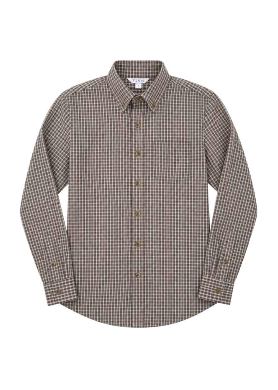 Pierfront Buttondown - Ironwood Check