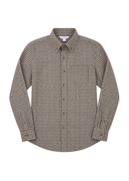 Pierfront Buttondown - Ironwood Check