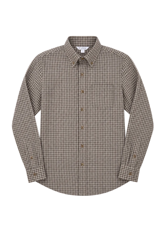 Pierfront Buttondown - Ironwood Check