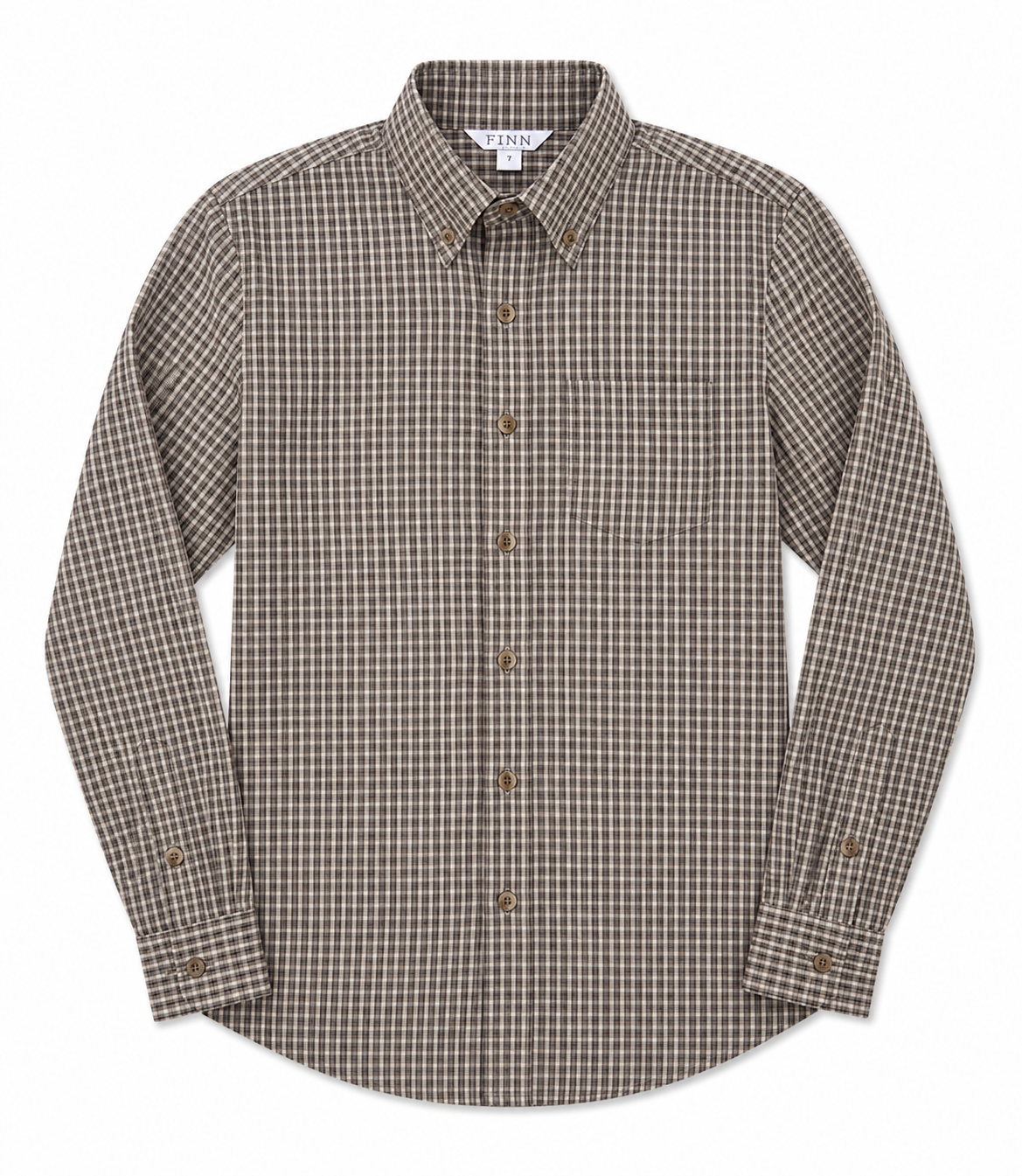 Pierfront Buttondown - Ironwood Check