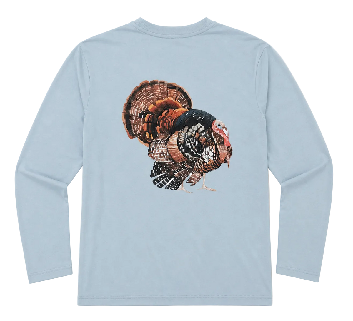 Mayfly Bamboo Long Sleeve Tee - Blue Gobbler