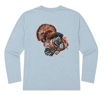 Mayfly Bamboo Long Sleeve Tee - Blue Gobbler