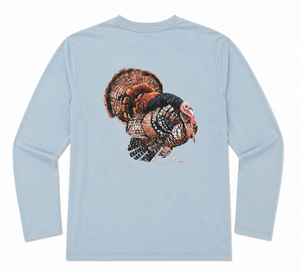 Mayfly Bamboo Long Sleeve Tee - Blue Gobbler