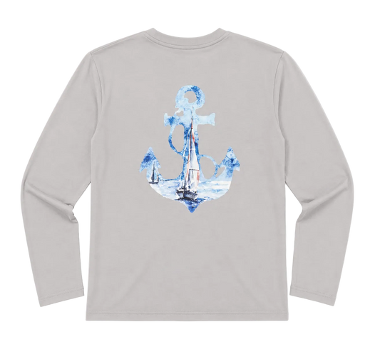 Mayfly Bamboo Long Sleeve Tee - Anchor
