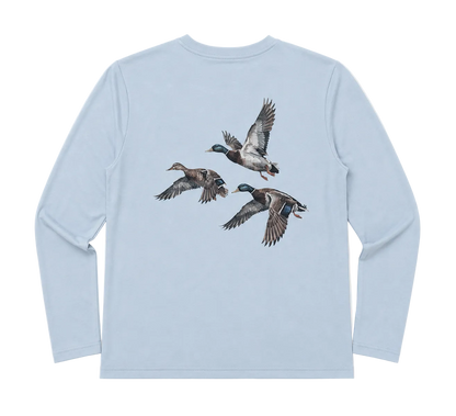Mayfly Bamboo Long Sleeve Tee - Ducks Blue