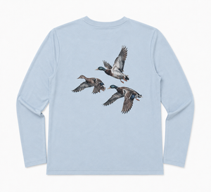 Mayfly Bamboo Long Sleeve Tee - Ducks Blue
