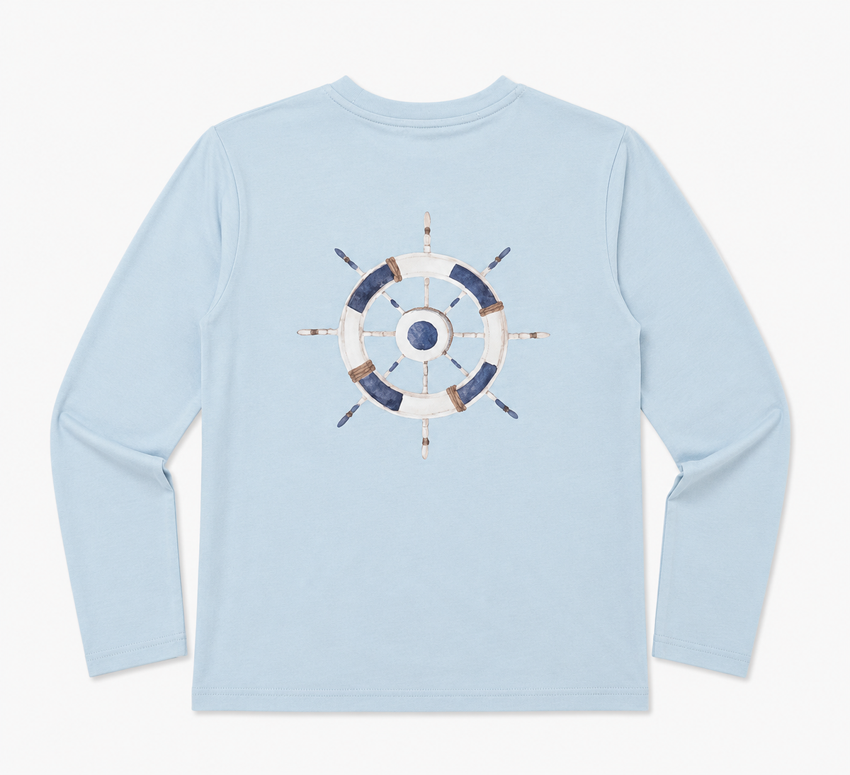 Mayfly Bamboo Long Sleeve Tee - Nautical Wheel