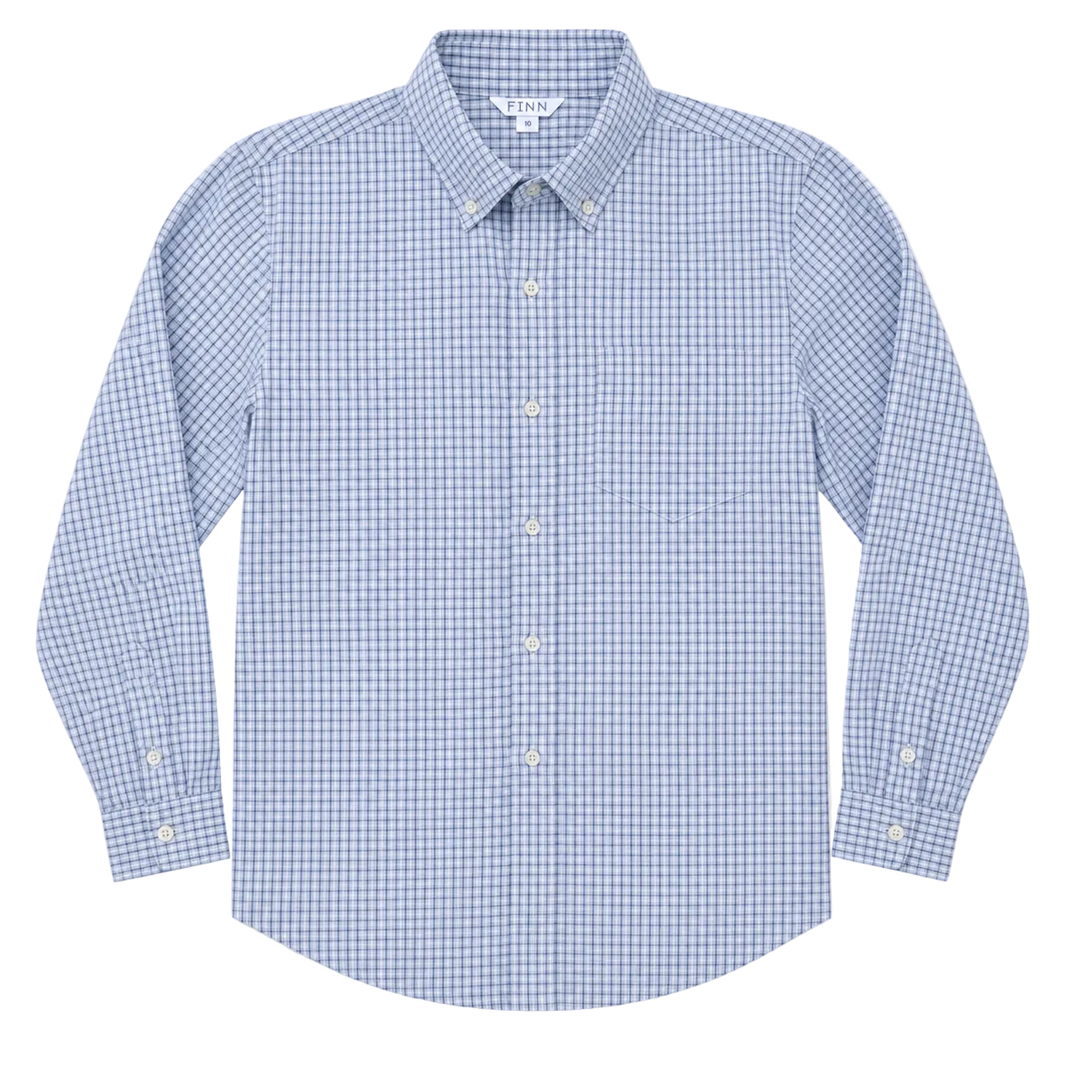 Pierfront Buttondown - Springwater Blue Check